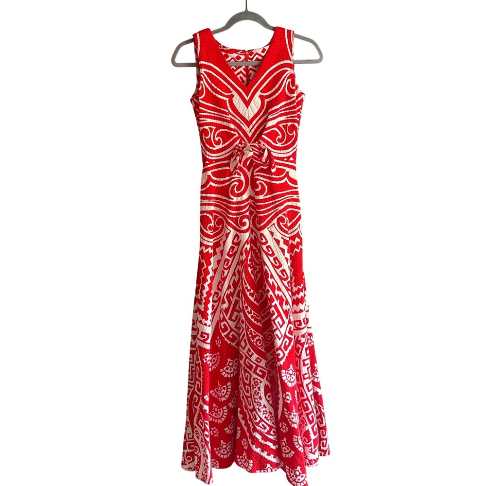 Vintage 50s/60s Elinor Gay Original Red White Maxi Dress, XS, party, resort